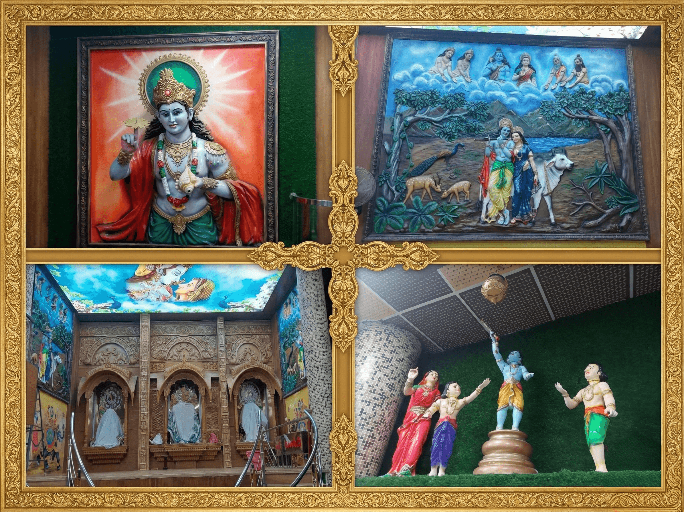 Krishna 3D fiber relief mural thumbnail 3