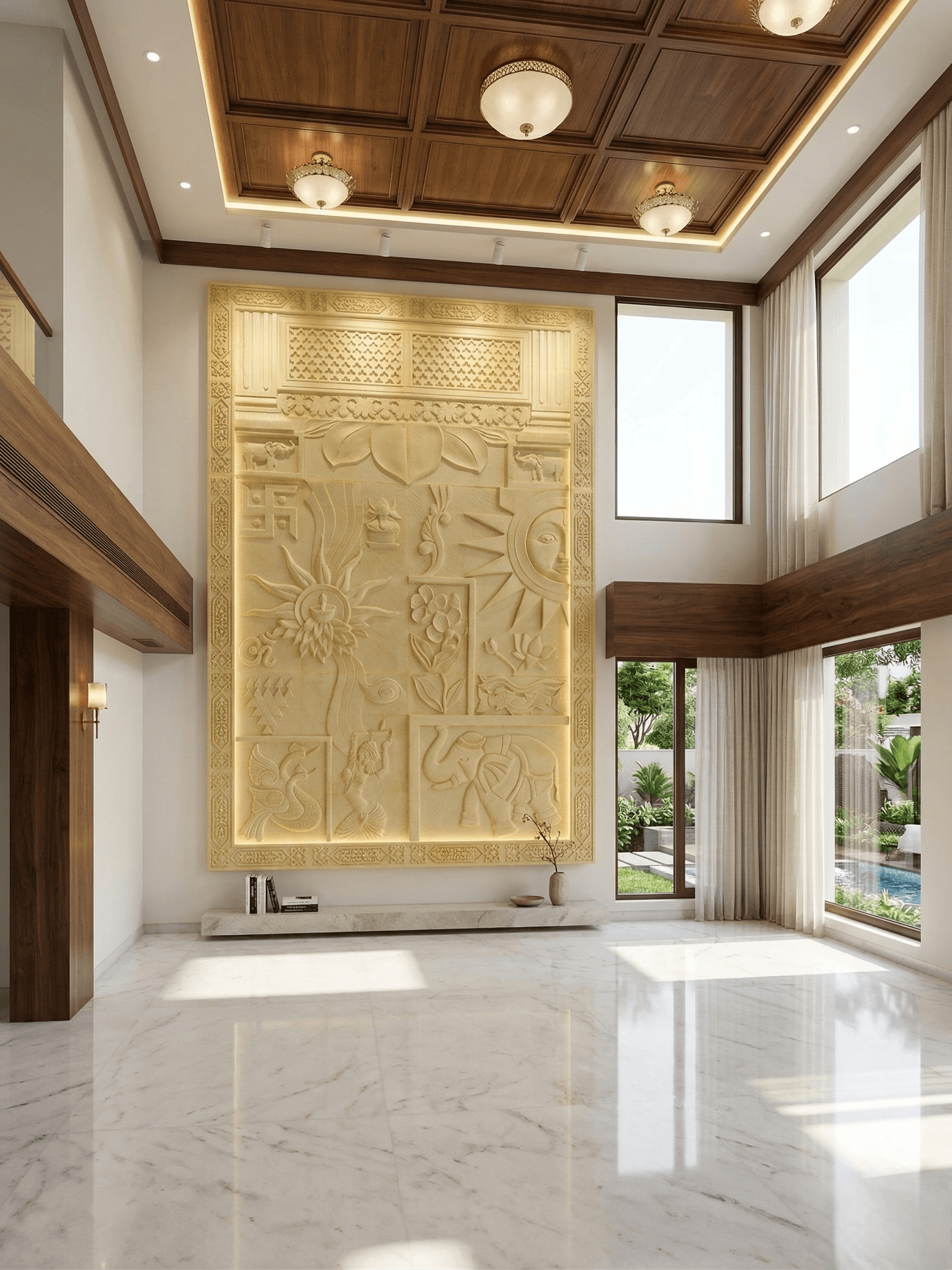 Decore wall vastu fiber relief mural