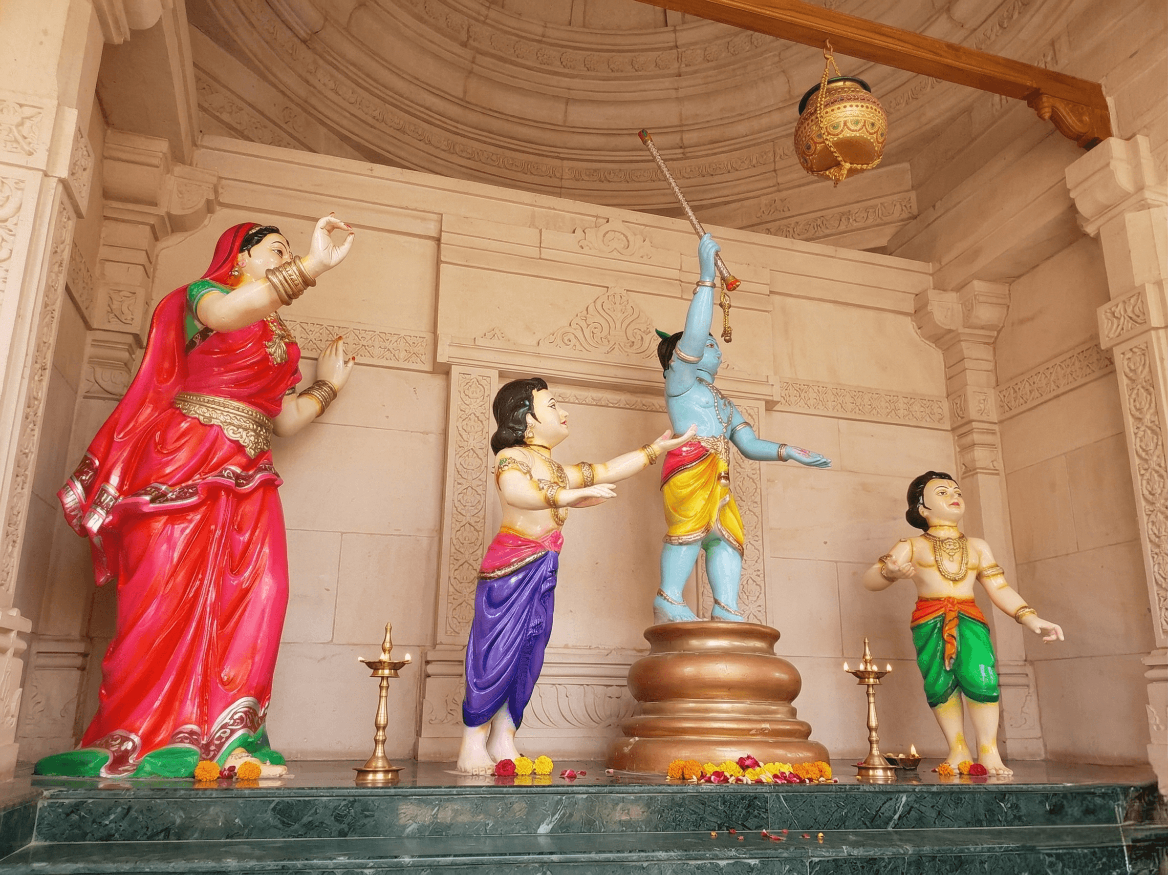 Movable Fiber statue Lord Krishna