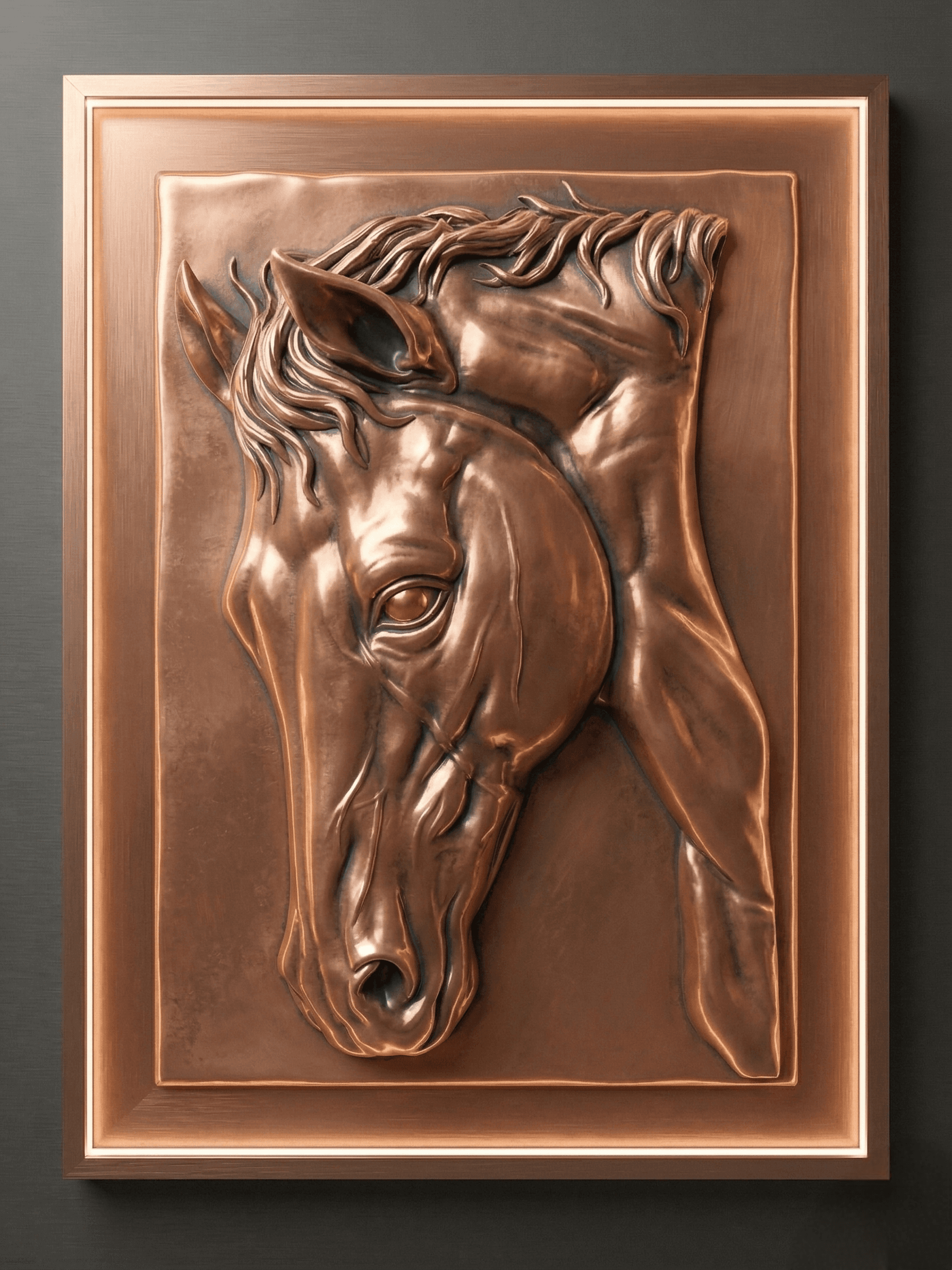 Horse 3D Relief Mural Wall Art