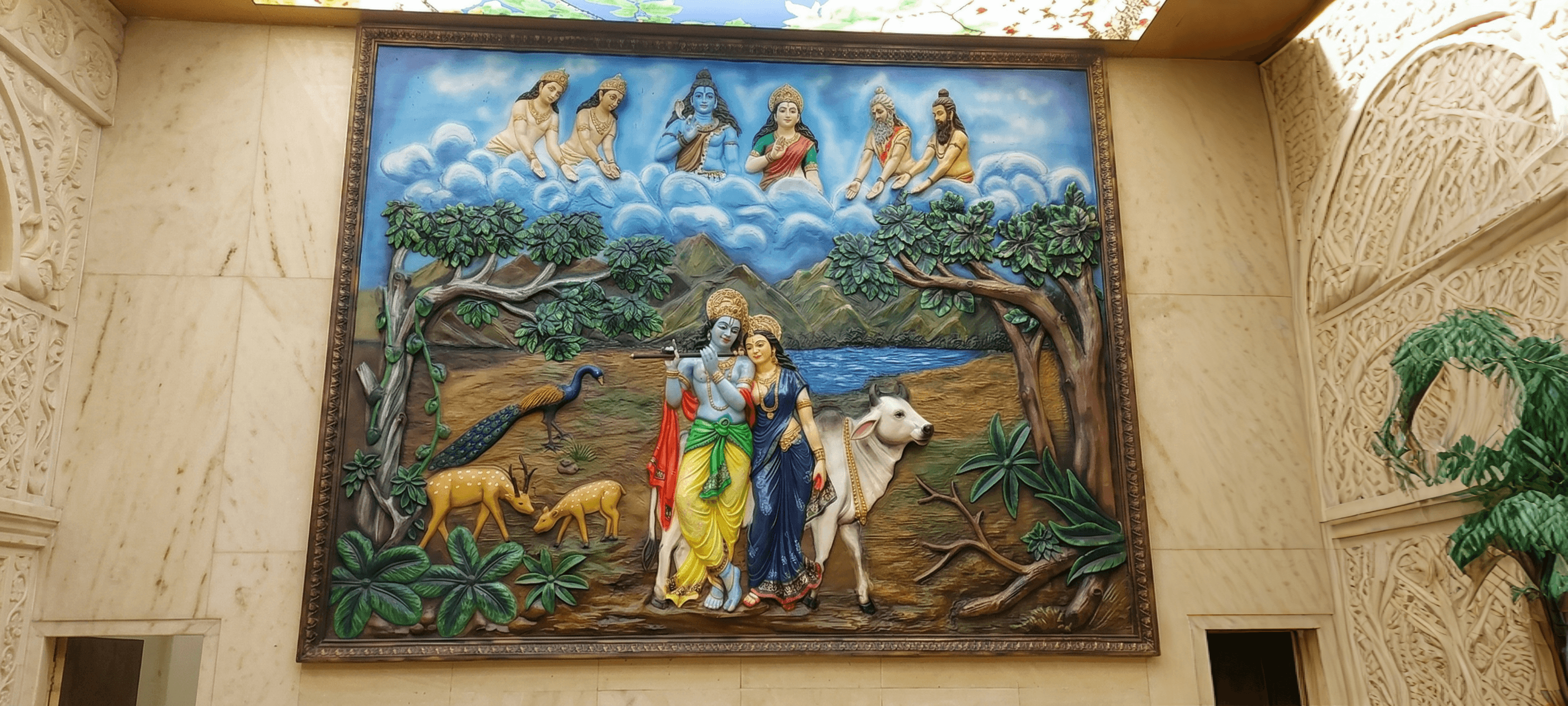 Rasleela fiber relief mural